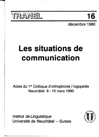 					Afficher No. 16 (1990): Travaux Neuchâtelois de Linguistique 
				