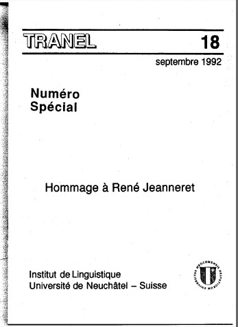 					Afficher No. 18 (1992): Travaux Neuchâtelois de Linguistique
				