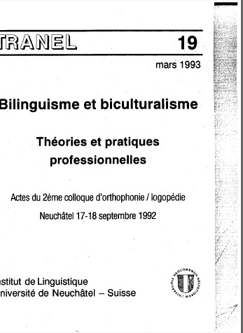 					View No. 19 (1993): Travaux Neuchâtelois de Linguistique
				