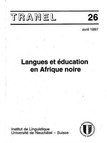 					Afficher No. 26 (1997): Travaux Neuchâtelois de Linguistique
				