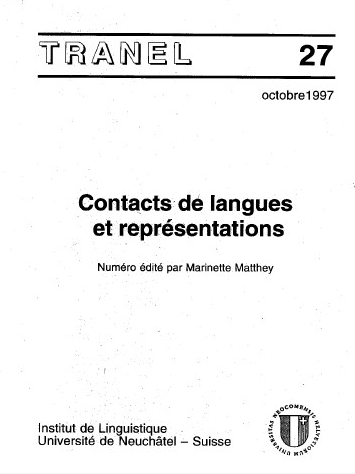 					Afficher No. 27 (1997): Travaux Neuchâtelois de Linguistique
				