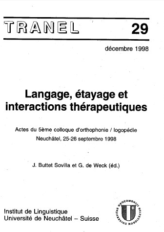 					Afficher No. 29 (1998): Travaux Neuchâtelois de Linguistique
				