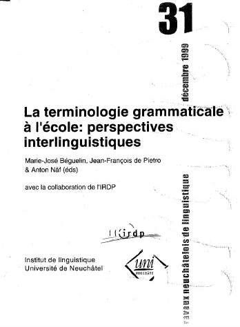 					Afficher No. 31 (1999): Travaux Neuchâtelois de Linguistique
				
