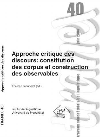 					Afficher No. 40 (2004): Travaux Neuchâtelois de Linguistique
				