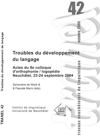 					Afficher No. 42 (2005): Travaux Neuchâtelois de Linguistique
				