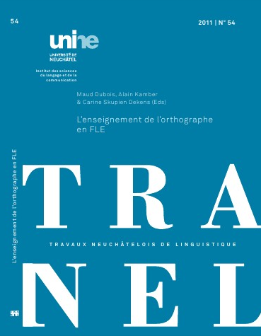 					Afficher No. 54 (2011): Travaux Neuchâtelois de Linguistique
				