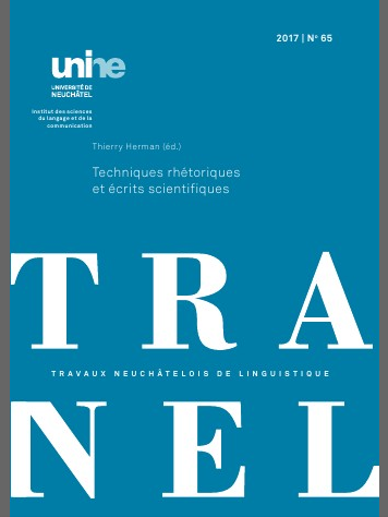 					Afficher No. 65 (2017): Travaux Neuchâtelois de Linguistique
				
